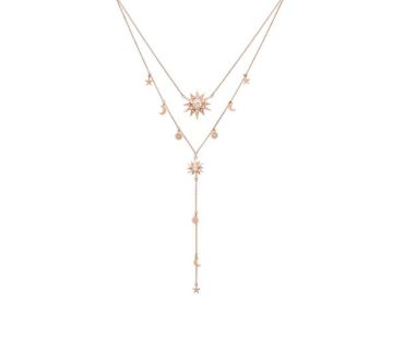 Y-Halskette Stern rosévergoldet